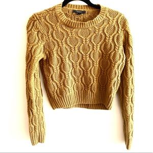 Forever 21 Cropped Mustard Yellow Sweater